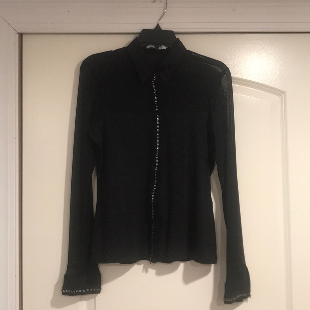 Anne Fontaine black shirt with zipper detail